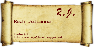 Rech Julianna névjegykártya